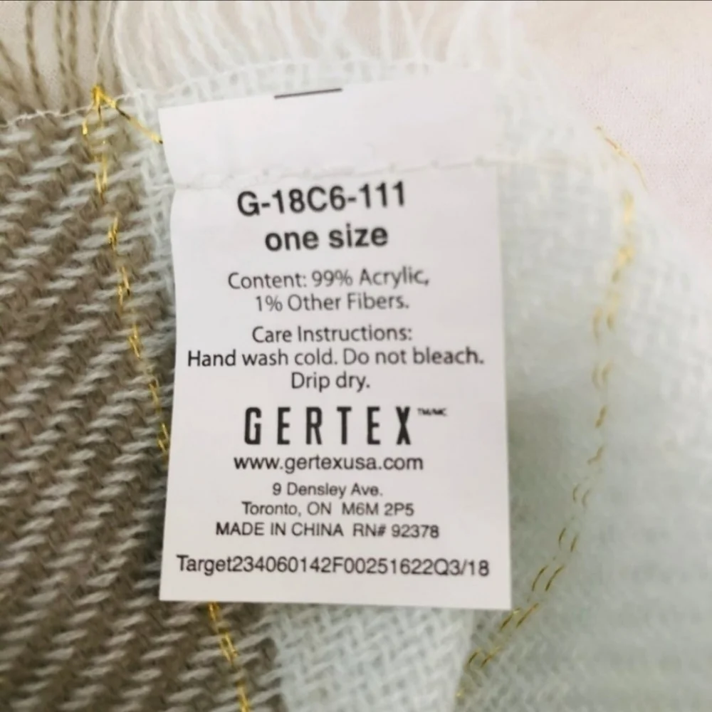 Gertex Scarf Women's One Size OS Light Pink Sage Green Soft Lightweight EUC